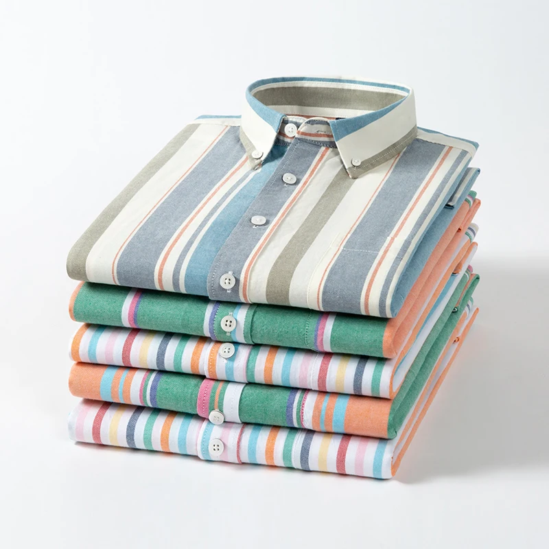 Oxford Cotton Casual Shirt Business - 2025 100% algodão oxford camisas casuais
