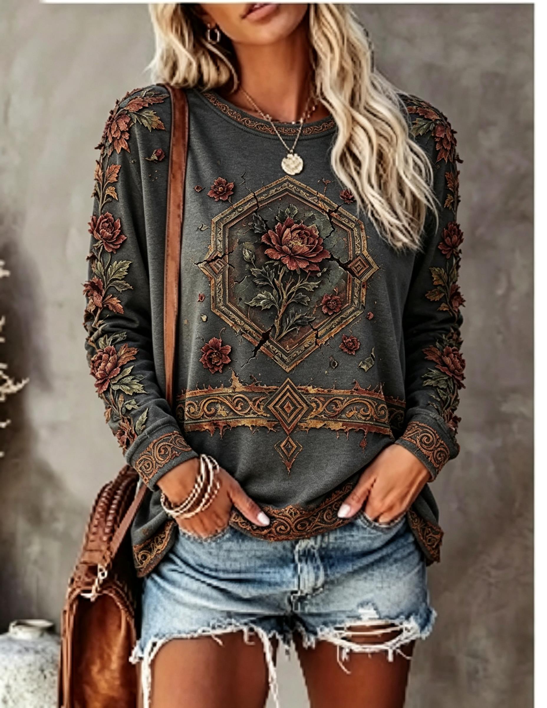 Camiseta Feminina de Manga Lon - T-Shirts avaliação e preço