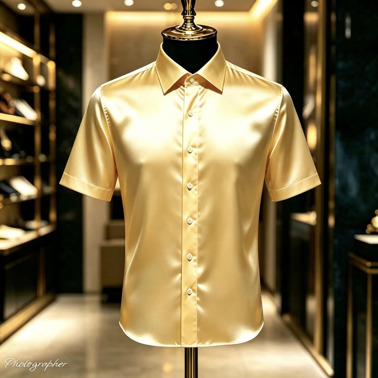 Men's Solid Color Satin Short- - Mens Satin Silk Dress Shirt avaliação e preço