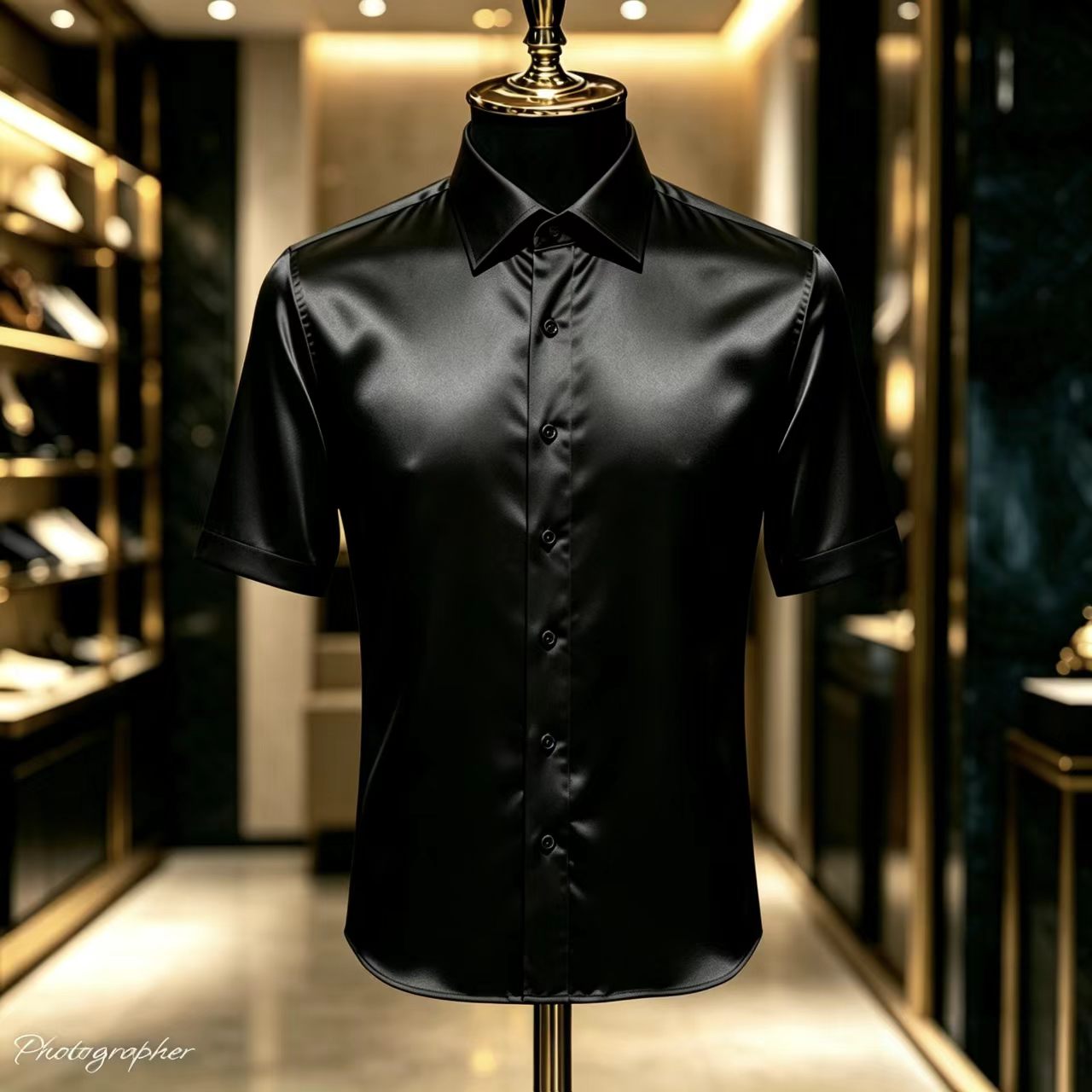 Men's Solid Color Satin Short- - Mens Satin Silk Dress Shirt avaliação e preço