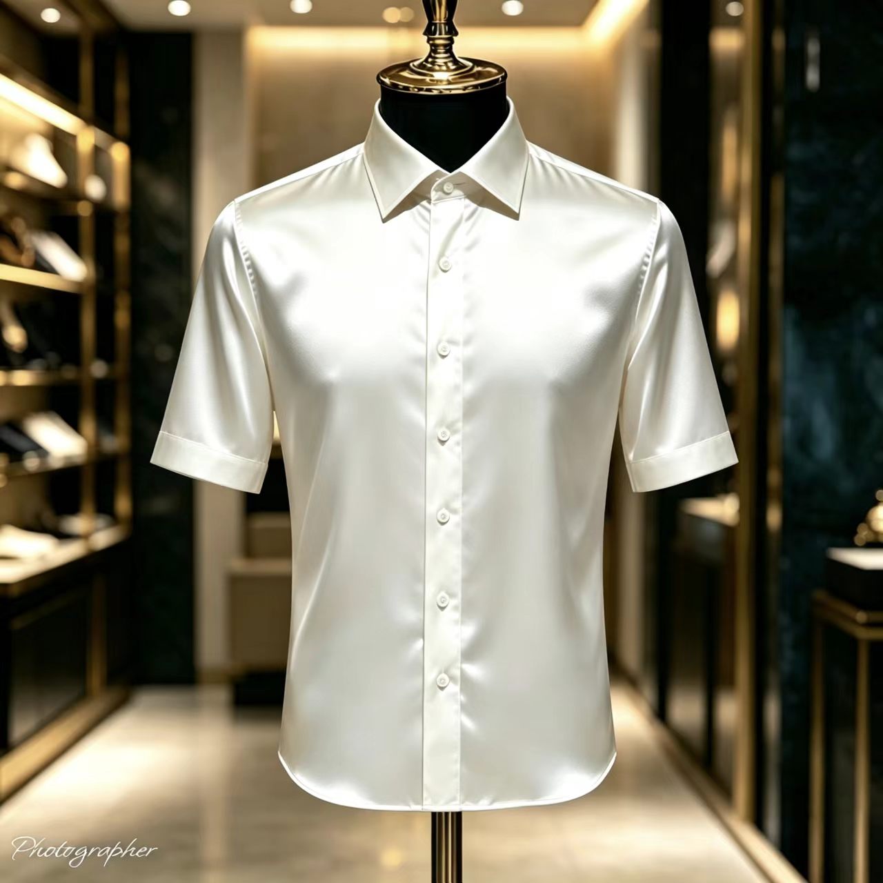 Men's Solid Color Satin Short- - Mens Satin Silk Dress Shirt avaliação e preço