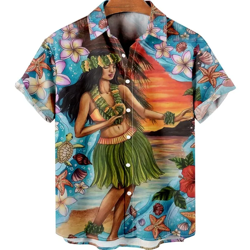 Camisa masculina de verão, est - Vintage Hawaiian Floral Shirt avaliação e preço